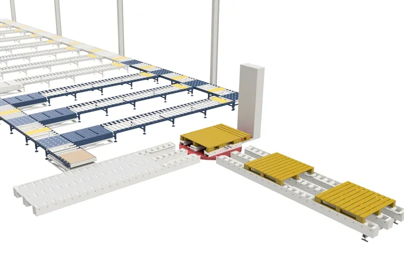 3D-CAD-Konstruktion eines industriellen Fördersystems von Amber Industries